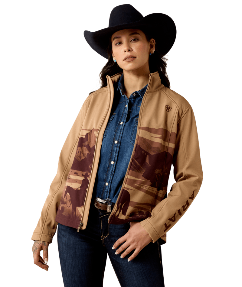 WMS Ariat Logo Softshell Jacket - Lone Ranger Print