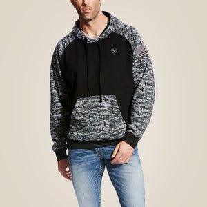 Ariat Men's Patriot Hoodie, Black Digi Camo