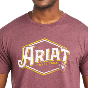 Ariat Men's Ariat Traditional T-Shirt, Burgundy Heather