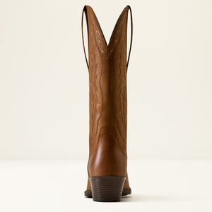 Ariat Women's Heritage X Toe Elastic Wide Calf Western Boot, Distressed Brown