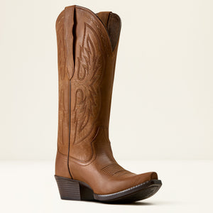 Ariat Women's Heritage X Toe Elastic Wide Calf Western Boot, Distressed Brown