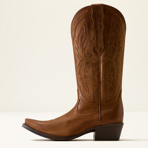 Ariat Women's Heritage X Toe Elastic Wide Calf Western Boot, Distressed Brown