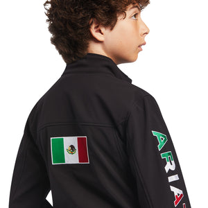 Ariat Youth New Team Softshell MEXICO Water Resistant Jacket, Black