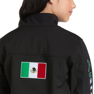 Ariat Youth New Team Softshell MEXICO Water Resistant Jacket, Black