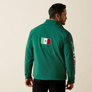 Ariat Men's New Team Softshell MEXICO Water Resistant Jacket, Verde