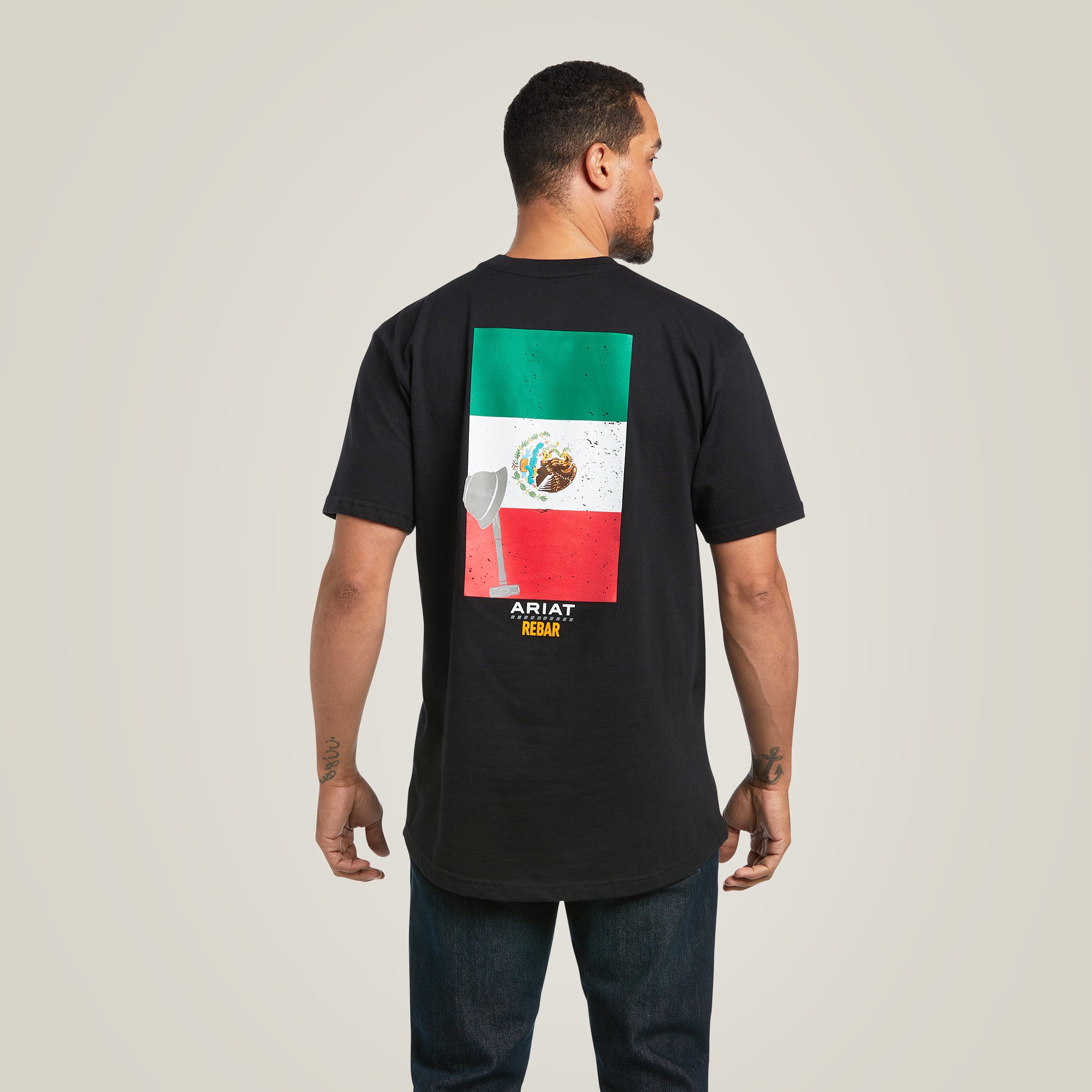 Ariat Men's Rebar Cotton Strong Mexican Pride Graphic T-Shirt, Black
