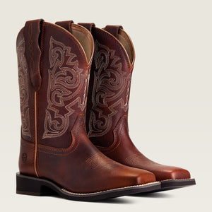 Ariat Women's Delilah StretchFit Wide Square Toe Western Boot, Spiced Cider