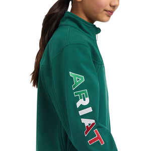 Ariat Youth New Team Softshell MEXICO Water Resistant Jacket, Verde