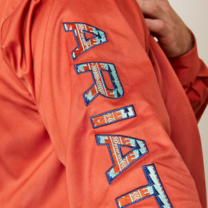Ariat Men's Team Logo Twill Classic Fit Long Sleeve Shirt, Easy Tiger