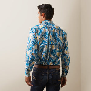 Ariat Men's Team Logo Spencer Classic Fit Long Sleeve Shirt, Lyons Blue