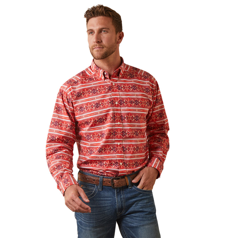 Ariat Men's Davon Classic Fit Long Sleeve Shirt, Cayenne