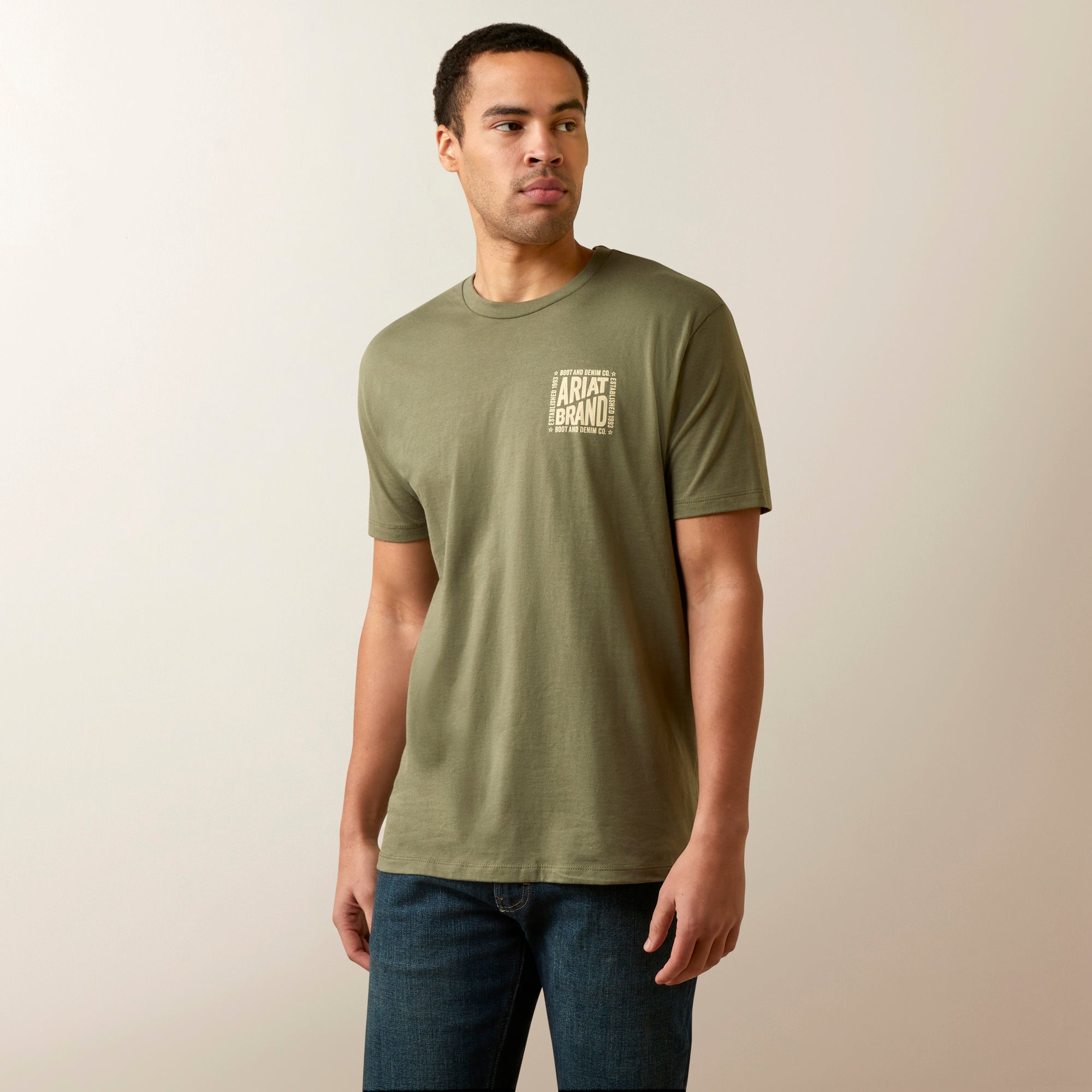 Ariat Men's Curve Ball T-Shirt, Military Heather - Mora's Jeans