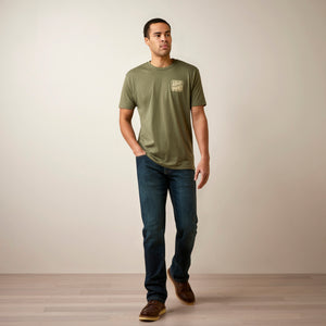 Ariat Men's Curve Ball T-Shirt, Military Heather