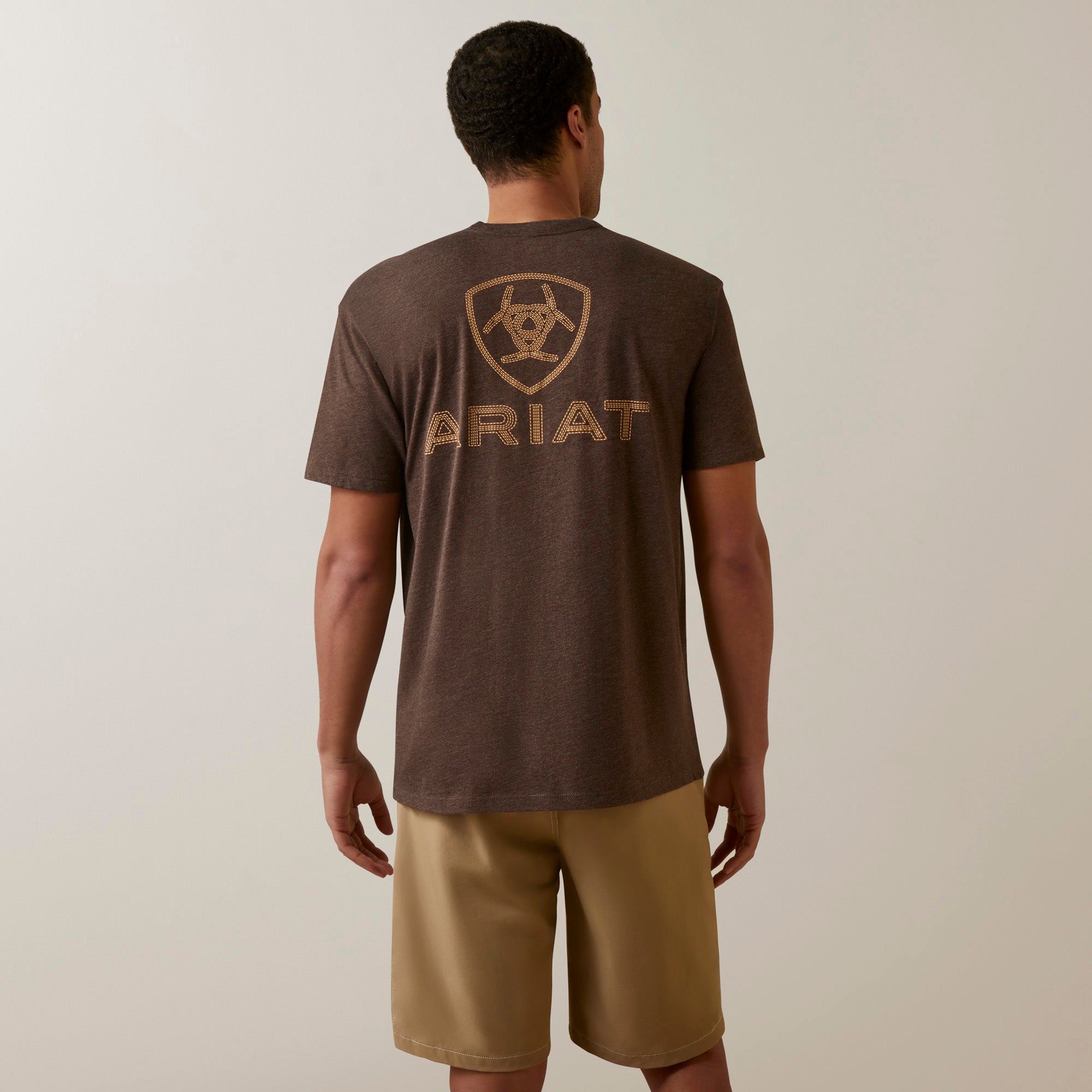 Ariat Men's Shield Stitch T-Shirt, Brown Heather