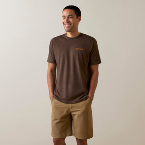 Ariat Men's Shield Stitch T-Shirt, Brown Heather