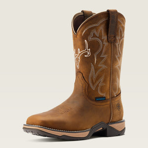 Ariat Women's Anthem Deer Waterproof Western Boot, Distressed Brown