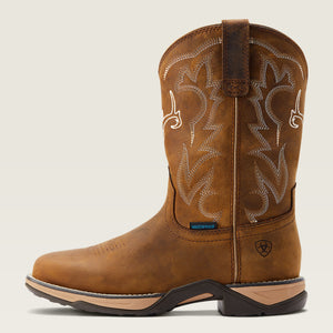 Ariat Women's Anthem Deer Waterproof Western Boot, Distressed Brown