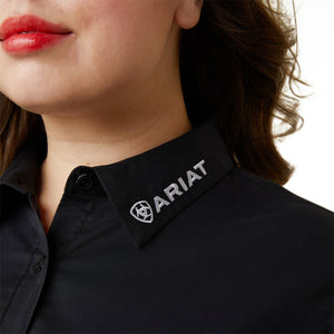 Ariat Women's Wrinkle Resist Team Kirby Stretch Shirt, Black/ Mexico