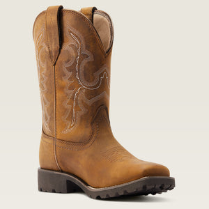Ariat Women's Unbridled Rancher Waterproof Western Boot, Oily Distressed Tan