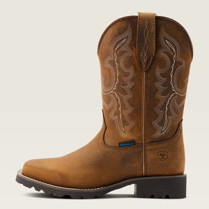 Ariat Women's Unbridled Rancher Waterproof Western Boot, Oily Distressed Tan