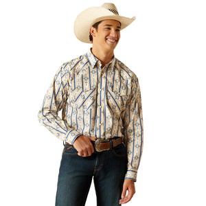 Ariat Men’s Preston Snap Classic Fit Long Sleeve Shirt, White