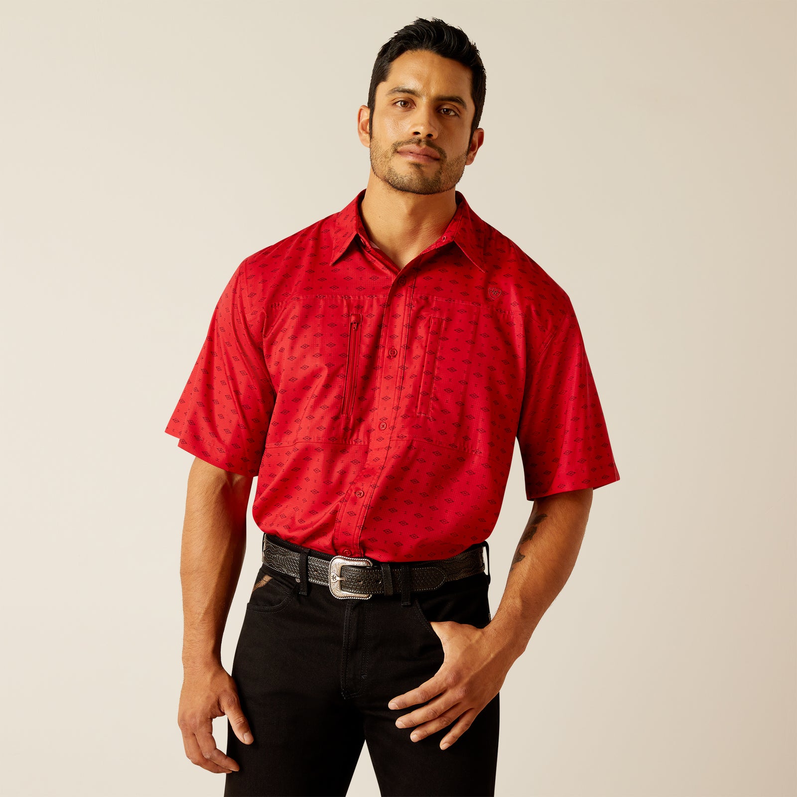 Ariat Men's VentTEK Classic Fit Short Sleeve Shirt, Haute Red
