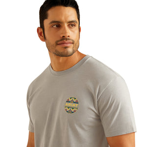 Ariat Men’s Ariat Western Geo Short Sleeve T-Shirt, Stone Heather