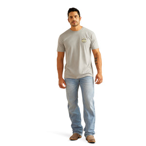 Ariat Men’s Ariat Western Geo Short Sleeve T-Shirt, Stone Heather