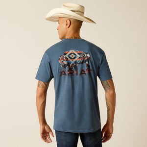 Ariat Men's Ariat SW Bison T-Shirt, Sailor Blue Heather