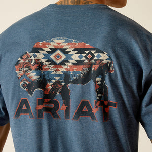 Ariat Men's Ariat SW Bison T-Shirt, Sailor Blue Heather