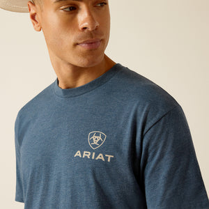 Ariat Men's Ariat SW Bison T-Shirt, Sailor Blue Heather