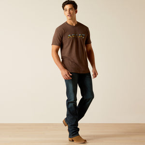 Ariat Men's Ariat Logo SW Landscape T-Shirt, Brown Heather