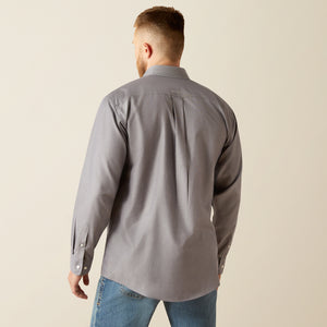 Ariat Men's Wrinkle Free Solid Classic Fit Long Sleeve Shirt, Grey