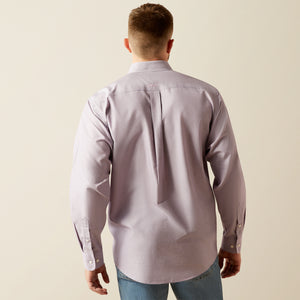 Ariat Men's Wrinkle Free Solid Classic Fit Long Sleeve Shirt, Lilac
