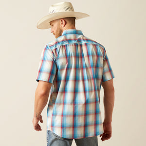 Ariat Men's Pro Series Sunny Classic Fit Short Sleeve Shirt, Blue