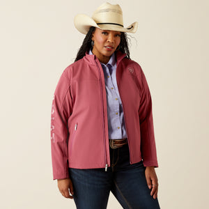 Ariat Women's New Team Softshell Jacket, Dry Rose/Mauve Blur