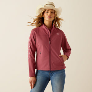 Ariat Women's New Team Softshell Jacket, Dry Rose/Mauve Blur