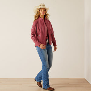 Ariat Women's New Team Softshell Jacket, Dry Rose/Mauve Blur