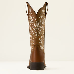 Ariat Women's Round Up Holly Wide Square Toe Western Boot, Pearl