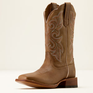 Ariat Women's County Lane Wide Square Toe Western Boot, Natural Tan
