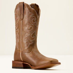 Ariat Women's County Lane Wide Square Toe Western Boot, Natural Tan