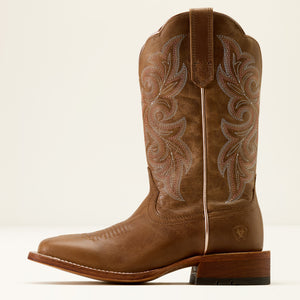 Ariat Women's County Lane Wide Square Toe Western Boot, Natural Tan