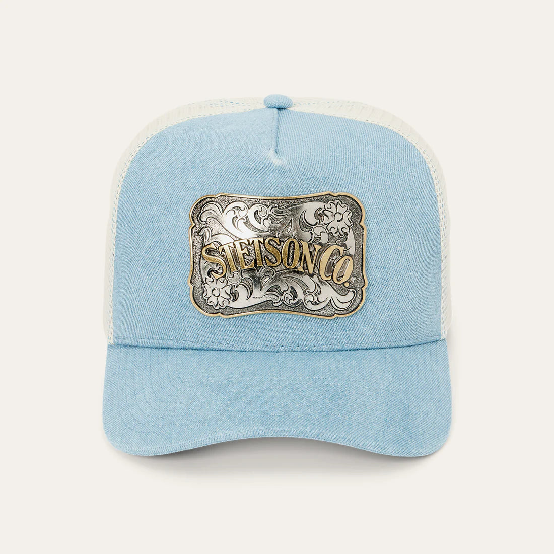 Stetson Denim Plaque Trucker Cap, Blue