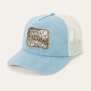 Stetson Denim Plaque Trucker Cap, Blue