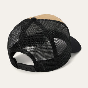 Stetson Longhorn Patch Trucker Cap, Tan/Black