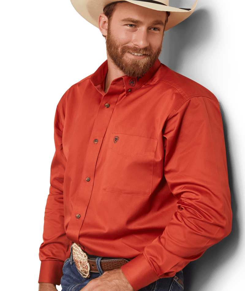 Ariat Men's MNS Team Logo Twill Classic Fit Shirt, Easy Tiger