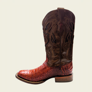 Cuadra Men's Caiman Belly Leather Square Toe Boot, Lumber Whiskey