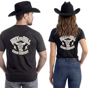 Rock & Roll Denim Unisex ROCK & ROLL Graphic T-Shirt, Black