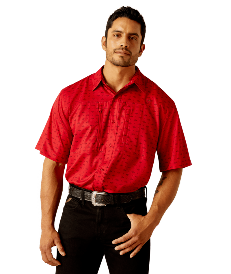 Ariat Men's MNS VentTEK Classic Fit Shirt, Haute Red
