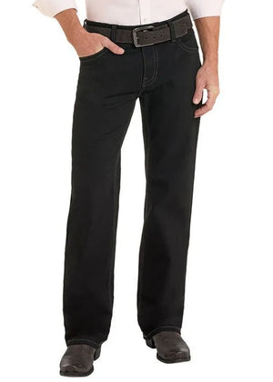Rock & Roll Denim Men's Double Barrel Relaxed Fit Straight Leg Jeans, Black